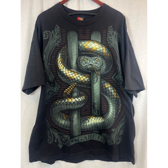 Vintage Y2K OG Abel Snake Big Print T shirt Tee Mens size 2XL XXL - Picture 1 of 5